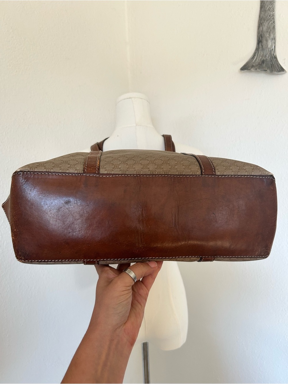 Vintage Celine Macadam Monogram Tote Travel Bag REHAB - Picture 8 of 16
